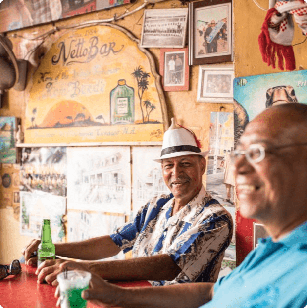 Two man sitting in a bar